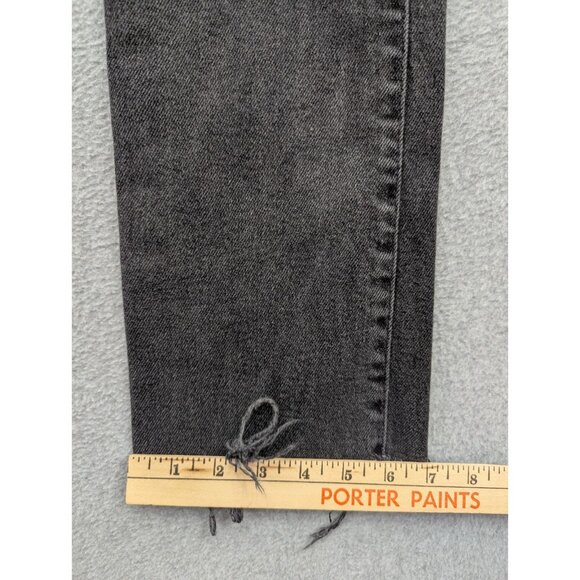 Madewell Jeans Womens SZ 27 Black Cali Demi Boot Stretch High Rise Raw Hem - Picture 8 of 16